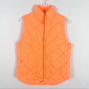 J. CREW FACTORY Melon Orange Puffer Vest M